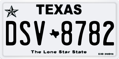 TX license plate DSV8782
