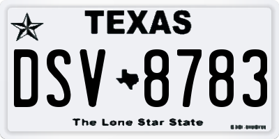 TX license plate DSV8783