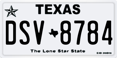 TX license plate DSV8784