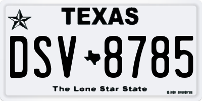 TX license plate DSV8785