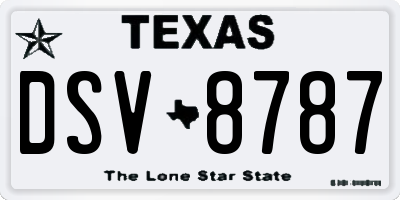 TX license plate DSV8787