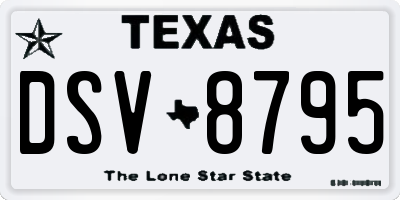 TX license plate DSV8795