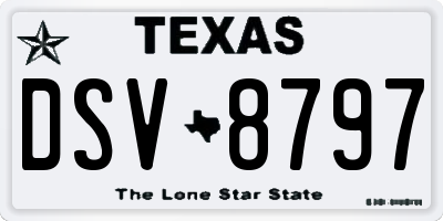 TX license plate DSV8797