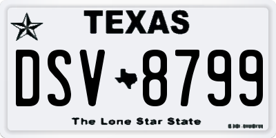 TX license plate DSV8799
