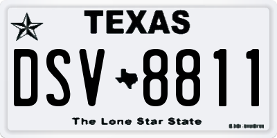 TX license plate DSV8811