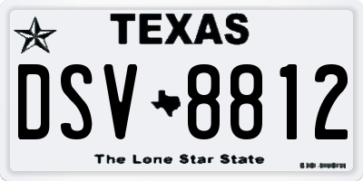 TX license plate DSV8812