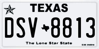 TX license plate DSV8813