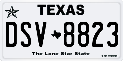 TX license plate DSV8823