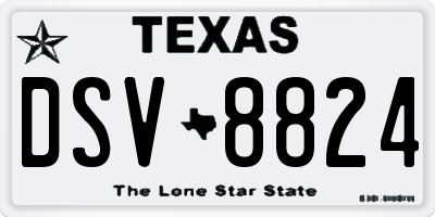 TX license plate DSV8824