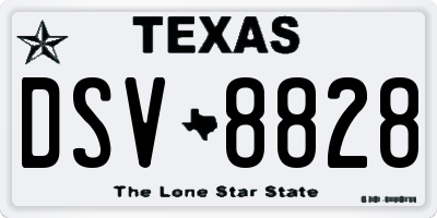 TX license plate DSV8828