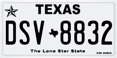 TX license plate DSV8832