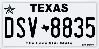 TX license plate DSV8835