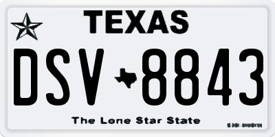 TX license plate DSV8843