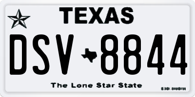 TX license plate DSV8844