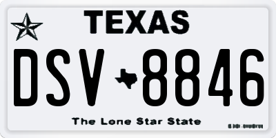 TX license plate DSV8846
