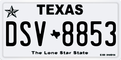 TX license plate DSV8853