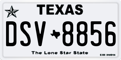TX license plate DSV8856