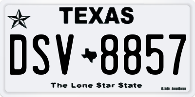 TX license plate DSV8857