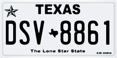 TX license plate DSV8861
