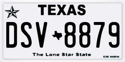 TX license plate DSV8879