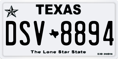 TX license plate DSV8894