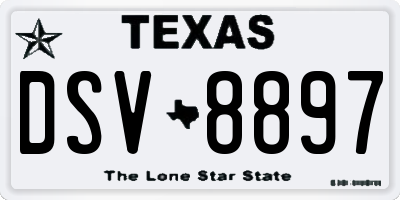 TX license plate DSV8897