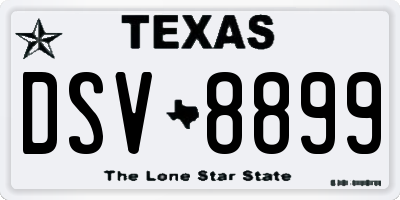 TX license plate DSV8899