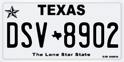 TX license plate DSV8902