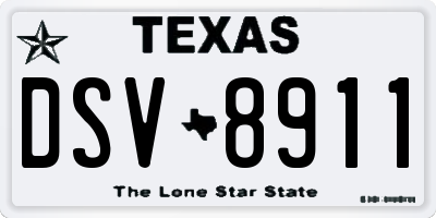 TX license plate DSV8911