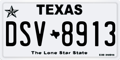 TX license plate DSV8913