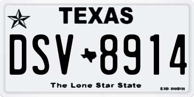 TX license plate DSV8914