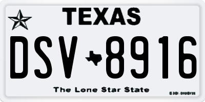TX license plate DSV8916