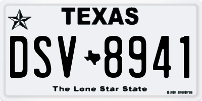 TX license plate DSV8941