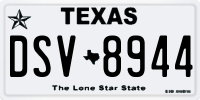 TX license plate DSV8944