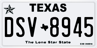 TX license plate DSV8945