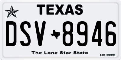 TX license plate DSV8946