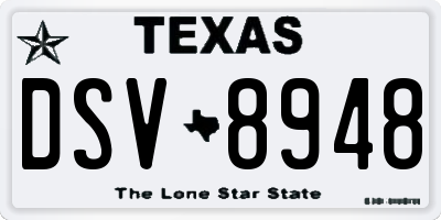 TX license plate DSV8948