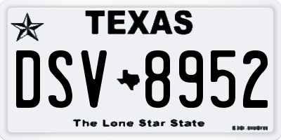 TX license plate DSV8952
