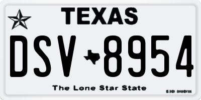 TX license plate DSV8954