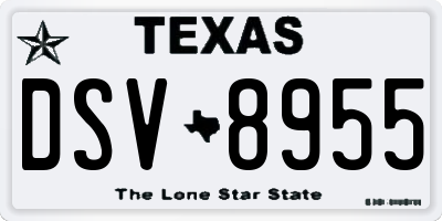 TX license plate DSV8955