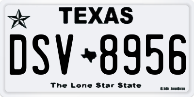 TX license plate DSV8956