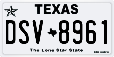 TX license plate DSV8961