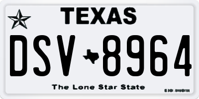 TX license plate DSV8964