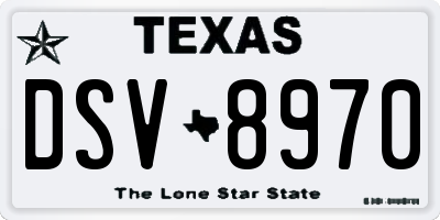 TX license plate DSV8970