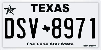 TX license plate DSV8971