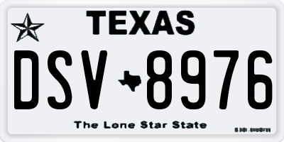 TX license plate DSV8976