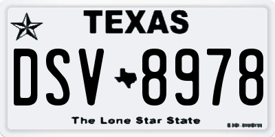 TX license plate DSV8978
