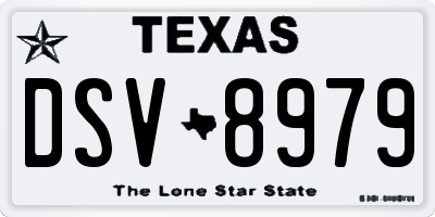 TX license plate DSV8979