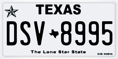 TX license plate DSV8995