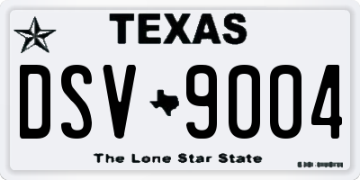 TX license plate DSV9004